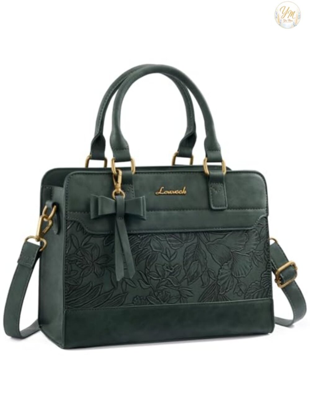 Women's Leather Satchel Tote Handbag with Bowknot, Top Handle Shoulder